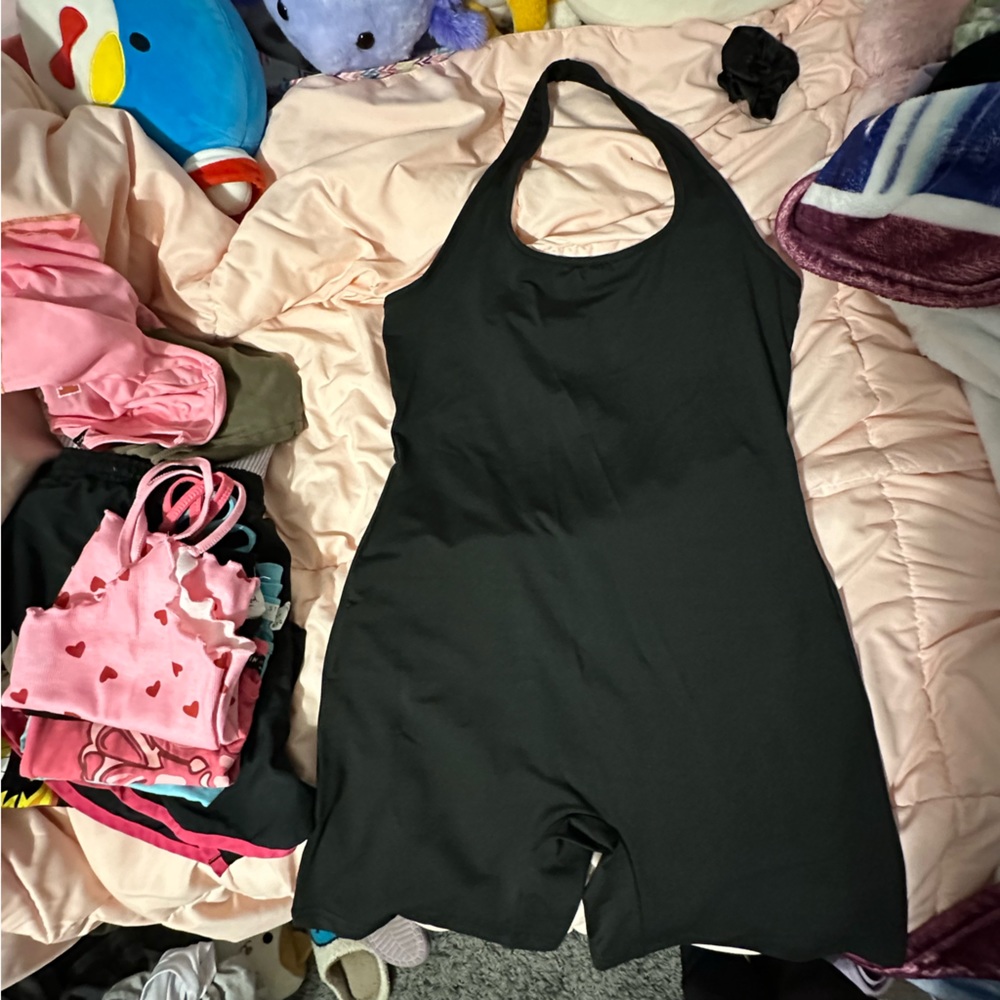 black halter top body suit from shein